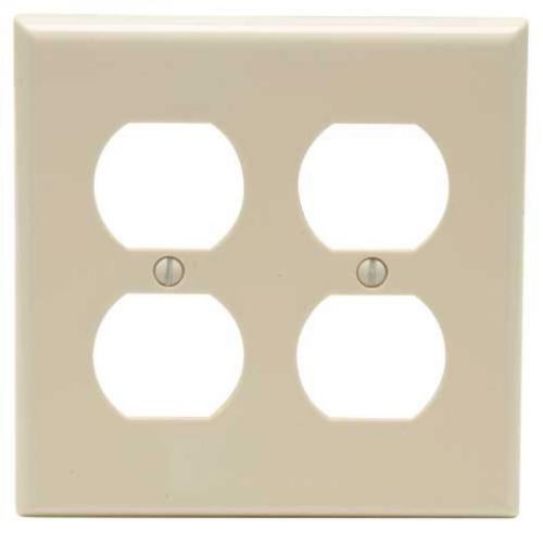 Receptacle plate 2-gang almond national brand alternative standard switch plates for sale