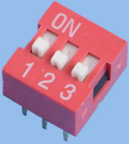 10pcs NEW 2.54mm Red Pitch 3-Bit 3 Positions Ways Slide Type DIP Switch