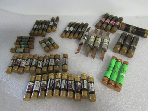 Bussman Fusetron Dual Element Fuses Mixed Lot 250 v to 600 Vac. 2Amp to 100Amp