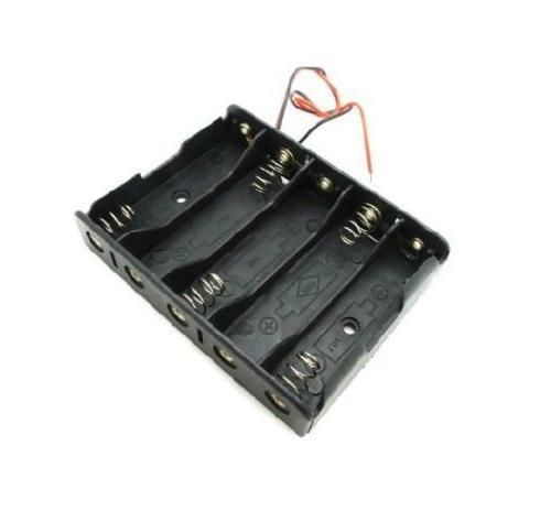 2pcs Plastic Battery Storage Case Box Holder 5 X AA 5xAA 2A 7.5V wire leads