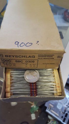Lot of 20 Vintage Beyschlag Carbon Film Resistor NOS 160 Ohm 5% new old stock