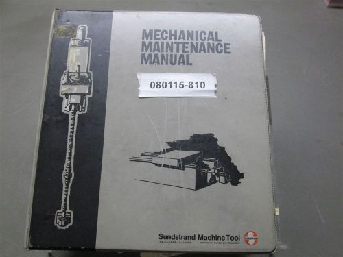 Sundstrand Mechanical Maintenance Manual Binder Omnimill OM3 5-Axis Contouring