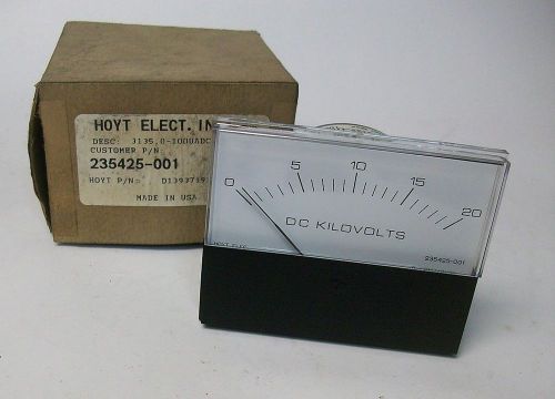 Hoyt Electric 0-20 DC Kilovolts 3.5&#034; Panel Meter 3135-UL NIB