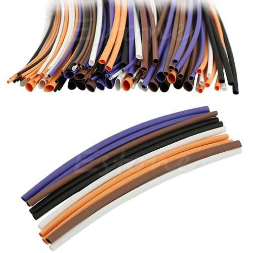 100pcs Assortment Ratio 2:1 Heat Shrink Tubing Tube Sleeving Wrap Wire Kit 6Size