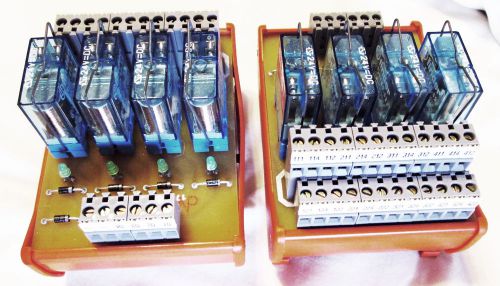2 used entrelec 20144-23 24vdc control relay module din rail terminal plc output for sale