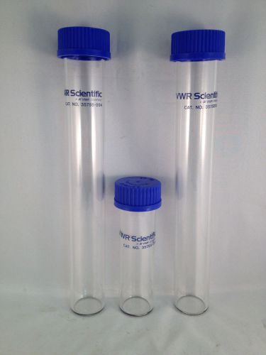 Lot of 3 VWR Scientific Glass Hybridization Tubes (2) 35755-004 &amp; (1) 35755-002