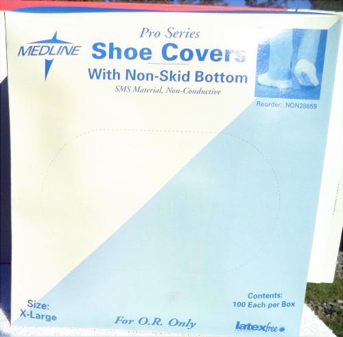 Medline 100 pieces extra large non skid shoe covers latex free non conductive for sale
