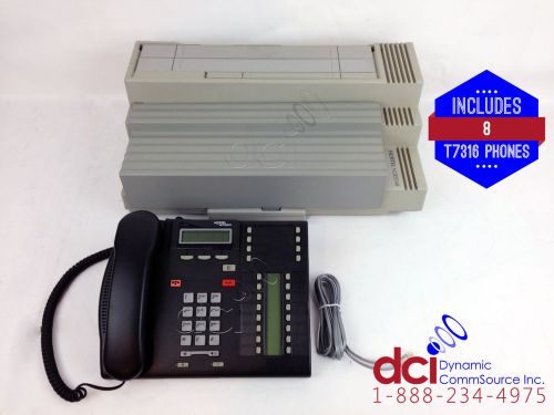 Nortel Norstar 4x16 Cics R7.0, (8) T7316, (1) CLID, (1) CP100 4x10 Card System