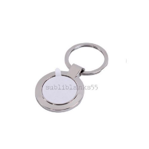 Sublimation blanks round metal keychain (26 pieces) for sale