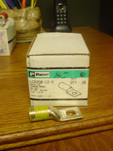Panduit lca250-12-x crimp terminal for 250 mcm and 1/2 bolt/stud (10) for sale