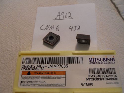 10 new mitsubishi cnmg 432 lm carbide inserts. grade: mp7035 {a962} for sale