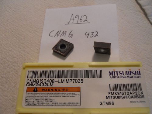 10 NEW MITSUBISHI CNMG 432 LM CARBIDE INSERTS. GRADE: MP7035 {A962}