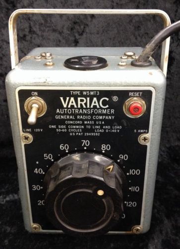 Vintage VARIAC Autotransformer General Radio Company W5 MT3
