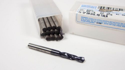 GREENFIELD Cobalt Screw Machine Drill Bits 3/16&#034; TiAlN GP SM 52812 Qty 15 [2168]