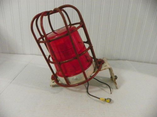 Vintage Red Industrial Cage Steampunk Lamp Light Fixture with Wall Mount Bracket
