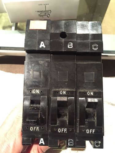 LOT OF 3 SQUARE D  FY14020 1 pole 20 Amp, FY14020A, FY14020B, FY14020C