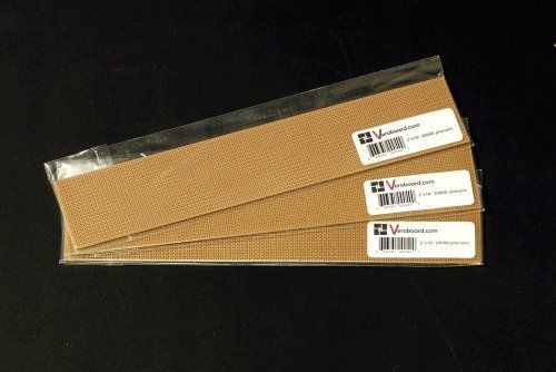 Pack of 3 prototype universal perfboard 2&#034;x10&#034; (50x256mm) 2000hole phenolic for sale