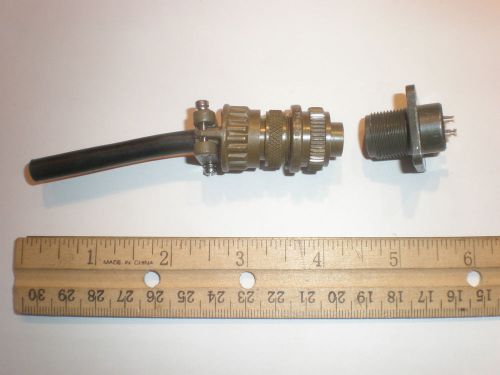New - ms3106a 10sl-4s with bushing and ms3102c 10sl-4p - 2 pin mating pair for sale