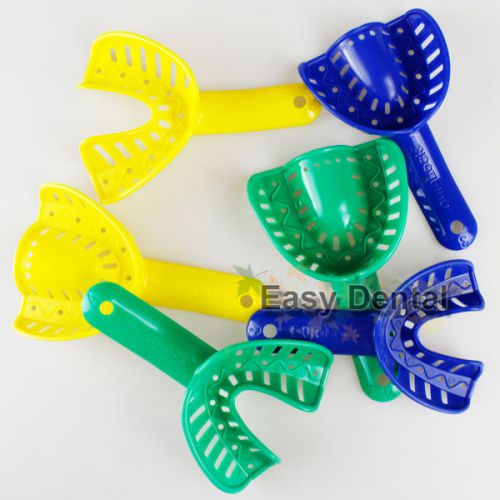 12pcs oral plastic impression tray dental mouth autoclavable 3 sizes for sale