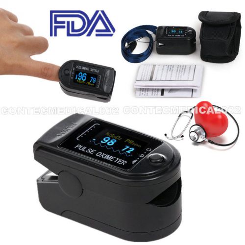 Oled pulse oximeter finger tip blood oxygen spo2 monitor fda cms50d black us for sale