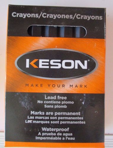 Keson Waterproof Permanent Black Lumber Crayon 12CT