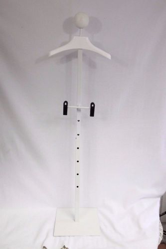 Child Size Clothing Display Mannequin Valet White Adjustable Clips Hanger