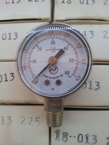 C.a. norgren co. 0-60 psi bottom inlet pressure gauge 1/4&#034; male npt for sale