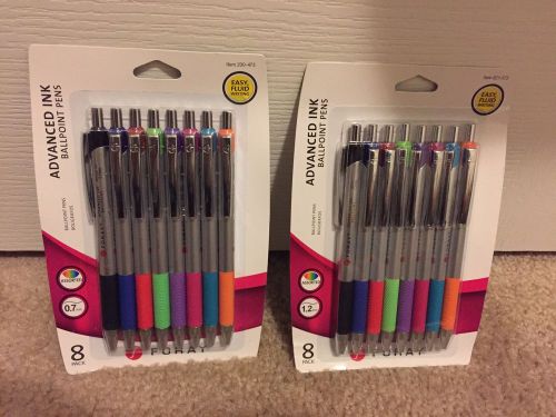 Foray Advanced Ink Ballpoint Pens Assorted 8 Pack Black Retractable 1.2mm Bold