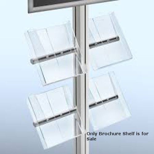 Retail Clear Acrylic Brochure Side Shelf for Freestanding Unit 9.25&#034;W x 10&#034;H