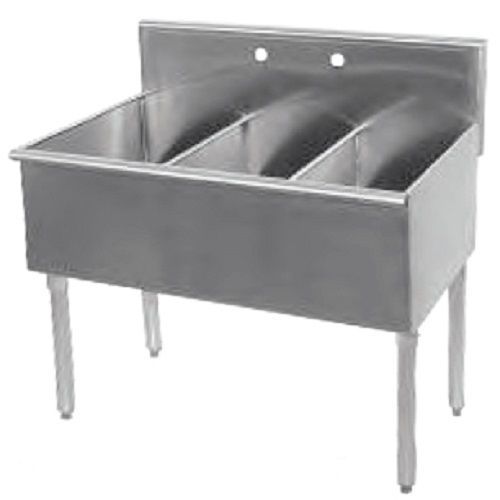 Stainless Steel 48&#034; X 24.5&#034; 3 Three Compartment Budget Sink