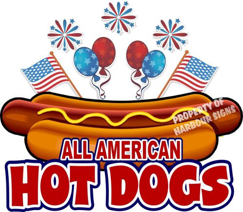 All American Hot Dogs 14&#034; Decal Concession Food Truck Hotdog Cart Vinyl Sticker