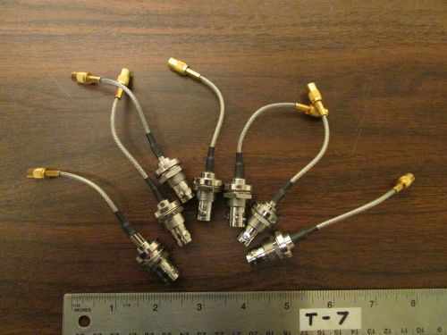 7 BNC Female Panel Mount to Push-On Connector Short Coax Pigtails