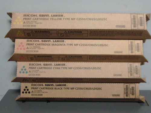 Genuine Ricoh Savin Lanier Print Cartridges type MP C2550 /C9025 /LD525C CMYK