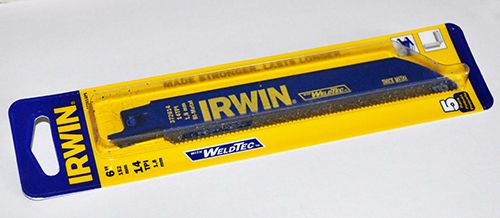 Irwin 6&#034; 14TPI Stainless Steel Reciprocating Saw Blade 372614 - 1,8mm  5pk