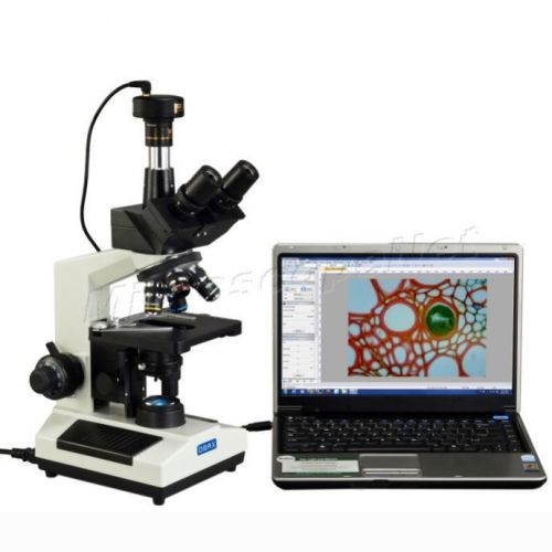 2.0MP Digital Laboratory Trinocular Microscope 40X-1000X w Replaceable LED Light