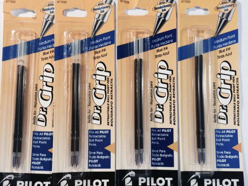 8 Pilot Better/EasyTouch/Dr Grip Retractable Ballpoint Pen Refills, Medium Blue