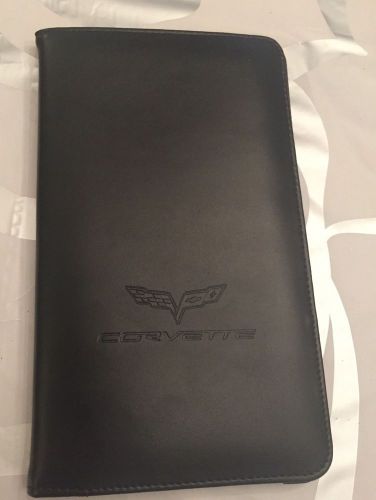 Corvette Leather Notepad &amp; Business Card Holder Folio - 8.5 X 5 NEW