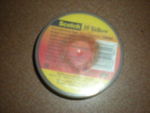 One (1) roll USA 3M Scotch 35 Yellow Electrical Tape 3/4&#034; x 66&#039; 7 mil