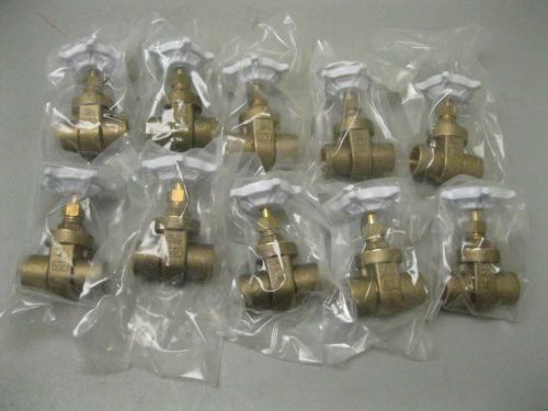 Lot (10) 3/4&#034; crane 200# wog brnz solder fp 1320 gate valve lead free d14 (1230) for sale