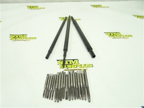 Lot of 3 hss walton tap extensions 0-6 to 12 w/ 19 hss hand taps spencer bendix for sale
