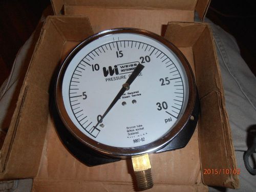 Weiss 4cta-1 0-30psi hvac, refrigeration pressure gauge, 1/4&#034; brass for sale