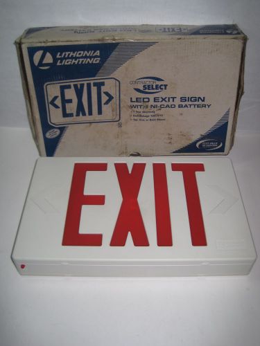 Lithonia lighting 12.2&#034; x 7.5&#034; 120-277vac red led exit sign exrelm6 nib for sale