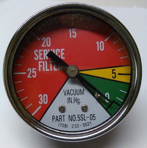 Norman Vacuum Gauge 2&#034; Suction Line Filter Condition Indicator 5SL-05