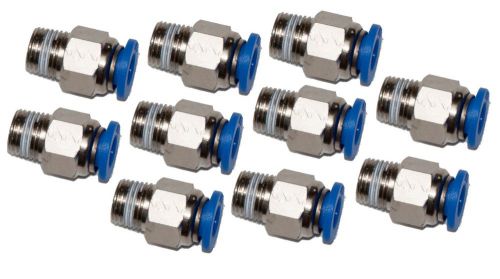 10 Pieces pneumatic 1/4&#034; OD Tube x 1/8&#034; NPT Push to connect one touch fitting