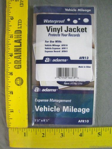 Adams Waterproof Vinyl Jacket Vehicle Mileage Register-Never Used