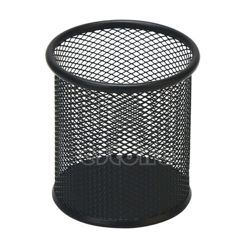 Durable office desk cylinder iron mesh pen pot case container organiser holder for sale