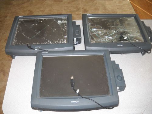 (3) posiflex jiva tp5700/5800 pos terminals with barcode readers for sale