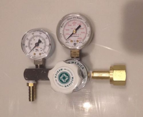 Western medica m1-320-pg, 100 psi, 1-stage brass pressure regulator co2 cga 320 for sale