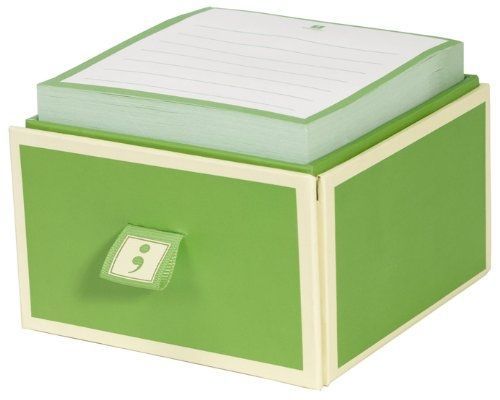 Semikolon Sticky Notes with 1-Drawer Caddy, Lime Green (3500012)