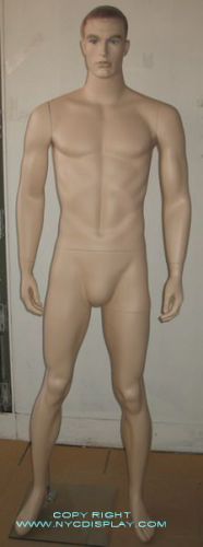 New! 6&#039;3&#034;H Flesh tone Adult Muscalur Male Mannequin torso M705FT Face Make up